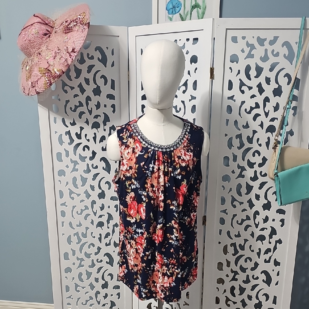 Faith and Joy Navy Floral Top